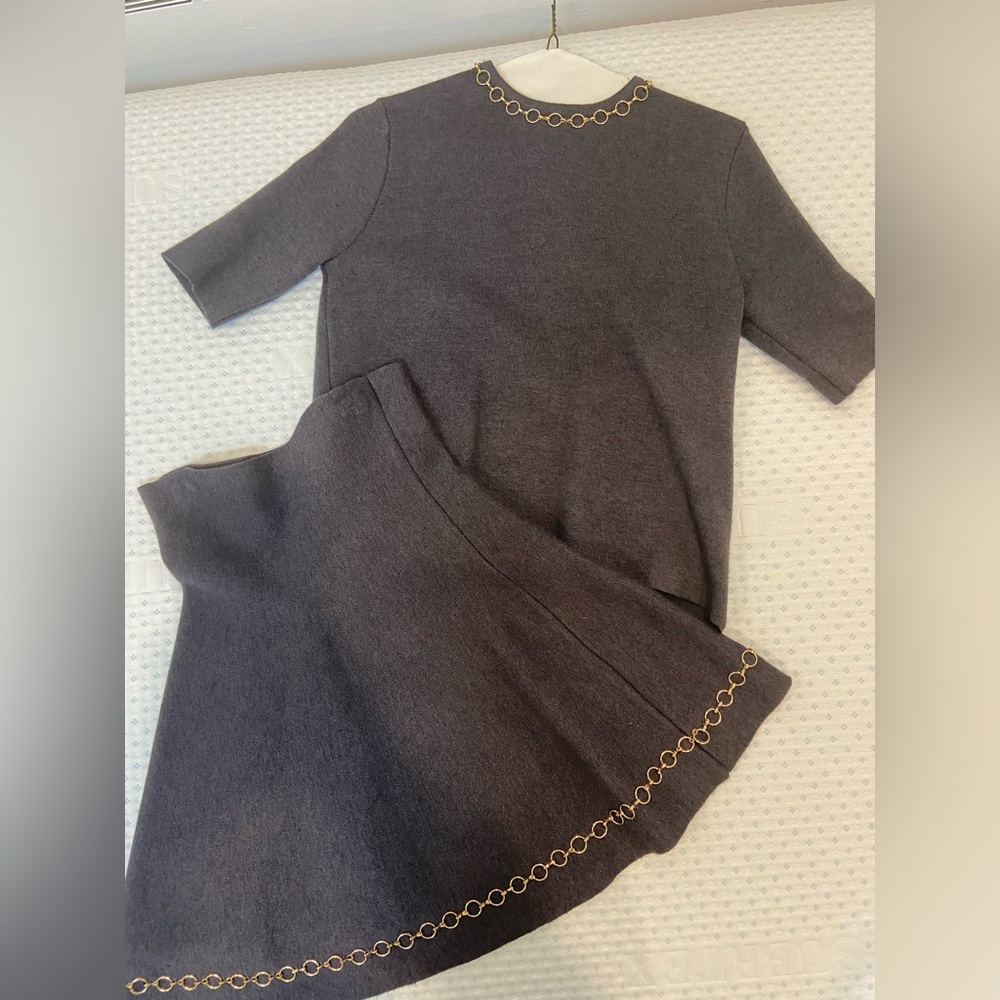 Zara 2 piece chain knit set: skirt and sweater